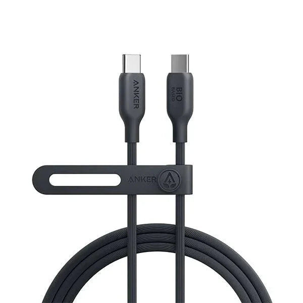 Anker 544 Usb-C To Usb-C Cable 140W (Bio-Based) (1.8M/6Ft) - Black - Tashqila Anker 544 Usb-C To Usb-C Cable 140W (Bio-Based) (1.8M/6Ft) - Black - Tashqila